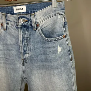 Pistola Keaton High Rise Slim Straight Button Fly Light Wash Jeans Women’s Sz 24 thumbnail 7