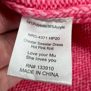 Show Me‎ Your Mumu Chester Sweater Dress in Hot Pink Knit. NWT thumbnail 5