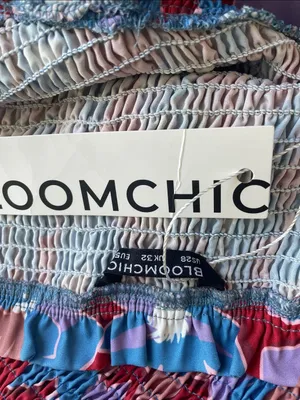 BloomChic Smocked Floral Maxi Dress in Red, Blue & Pink thumbnail 4