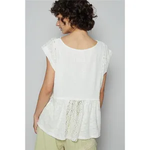 POL‎ Embroidered Detail Boat Neck Cap Sleeve Lace Blouse thumbnail 4