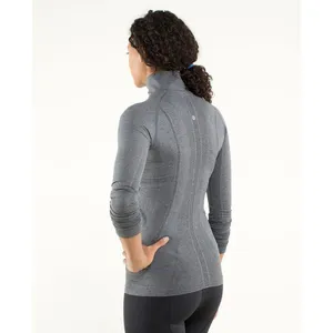 Lululemon Heathered Black Swiftly Tech 1/2 Zip Long Sleeve Fitted Top 12 thumbnail 2