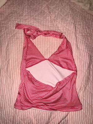 Red and White Halter Top Size L thumbnail 2