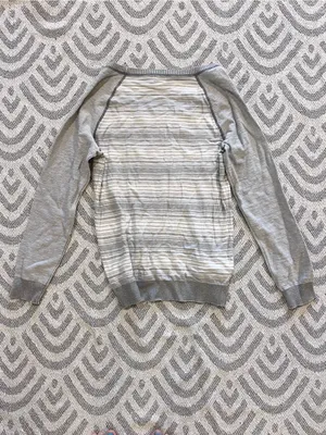 MOSSIMO SUPPLY CO. Light Grey White Striped Raglan Long Sleeve Shirt XXL NWT thumbnail 4