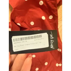Nasty Gal Rust Red Polka Dot Puff Sleeve Square Neck Crop Top Size S NEW thumbnail 4