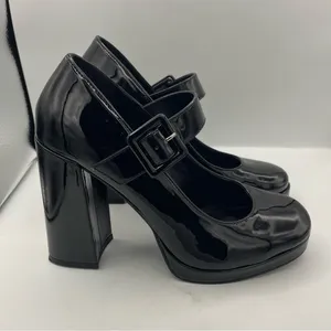 Madden Girl Ursulla black patent leather mary jane platform shoes Size 7.5M thumbnail 4