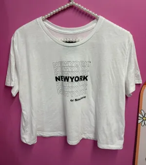 New York or nowhere Graphic White Crop Tee thumbnail 1
