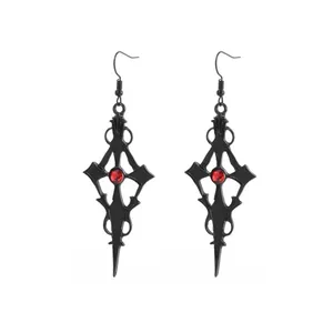 Retro Style Gothic Black Cross Earrings Funky Vintage Style Faux Fashion Jewelr thumbnail 8