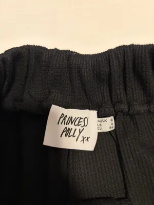 Princess Polly Black Waffle Shorts thumbnail 3