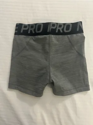 Nike Women's Grey Athletic Bike Shorts with Logo Waistband thumbnail 2