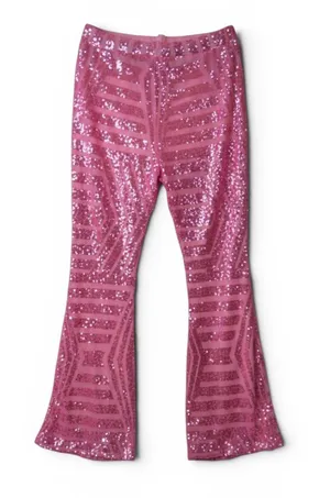 BLENCOT Sequin Wide Leg Palazzo Pants High Waist Flare Party Trousers L thumbnail 1
