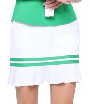 NEW Belyn Key Billie Golf‎ Skort In White And Green XL Tennis Walking FLAWED thumbnail 1