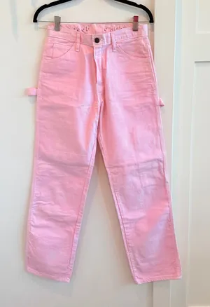 Dickies Winnie’s Customs Light Pink Women's Straight-Leg Jeans Size 28x30 thumbnail 1