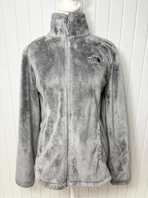 The North Face Women's Gray Plush Full-Zip Teddy Osito fleece Jacket‎ Size M thumbnail 2