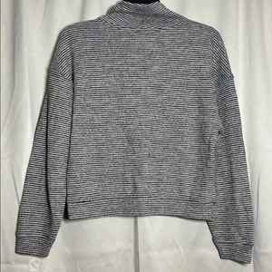 Madewell Women's Rainbow Rib Long Sleeve Textured Turtleneck Mockneck Top Size M thumbnail 3