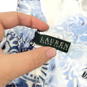 Lauren Ralph Lauren Blue & White Floral Print Halter Tankini Swimsuit Top 10 thumbnail 5