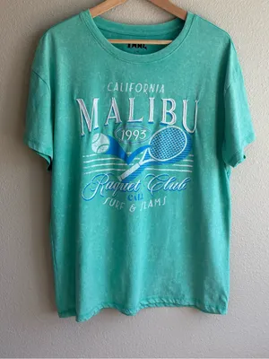 Malibu Tennis Graphic Tee - Turquoise thumbnail 5