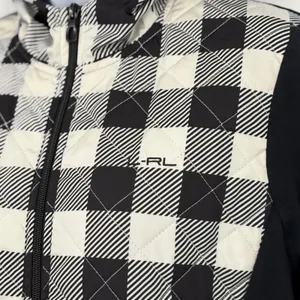 LRL Lauren Active Ralph Lauren Quilted Plaid Full Zip Hoodie Jacket‎ Women LG thumbnail 3