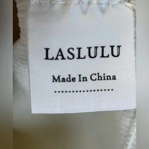 LASLULU Ribbed Halter Crop Tank Top‎ Cream Beige Seamless Workout Athleisure S thumbnail 7
