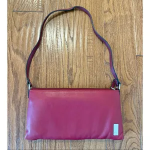 Anne Klein leather red shoulder bag with matching wallet thumbnail 2