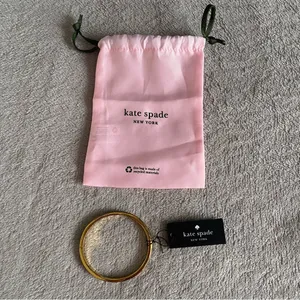 Kate Spade Enamel Gold Tone Spot The Spade Bangle Bracelet thumbnail 2