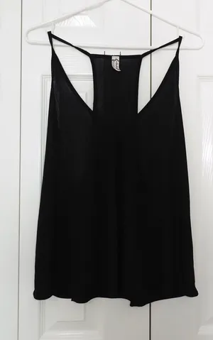 Free People Intimately Slinky Slink Black Racerback Tank Top - Small thumbnail 1
