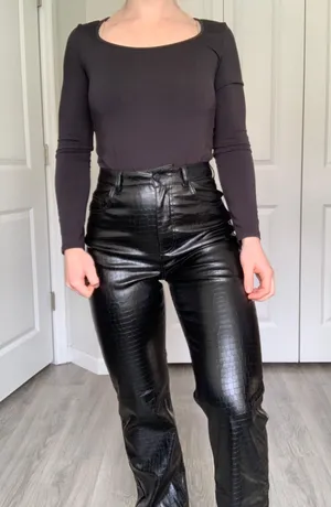 VERO MODA Leather Straight leg Pants thumbnail 1