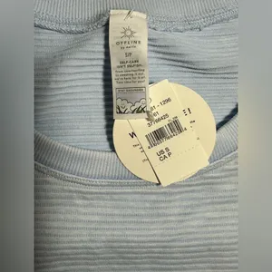 Offline By Aerie Crop Top Women's Size Small P Lined Light Blue Stretch Seamless thumbnail 6