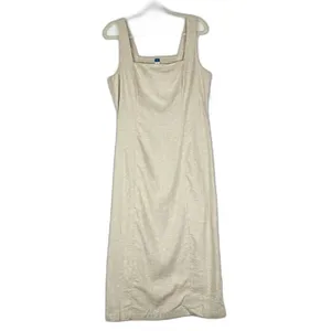 Old Navy Sleeveless Square Neck Midi Dress Size Large Flax Linen NEW Vacation thumbnail 3
