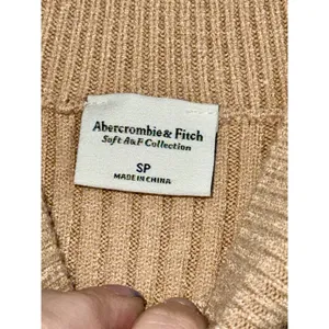 Abercrombie & Fitch Soft AF Tan White Striped Ribbed Sweater Mini Dress Womens S thumbnail 3