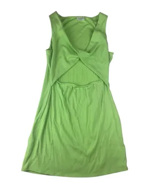 Lovers + Friends women's XL Green V-neck mini dress Sundress twist front open thumbnail 1