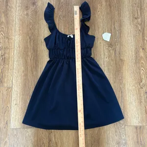 New Altar'd State Navy Blue Mini‎ Dress Babydoll Graduation Ruffle Strap sz XS thumbnail 6