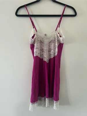 Y2K Victoria's Secret Pink White Lace Cami Tank Top Small Dainty Romantic thumbnail 7