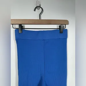 MNG Mango Blue‎ Flare Leg Pants Women’s Small High Rise Knit Bell Bottom Stretch thumbnail 6