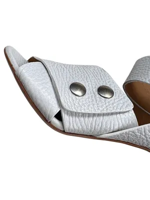 Like New Acne Studios Leather Pica Bamboo Heel Ankle Wrap Sandals White Size thumbnail 4