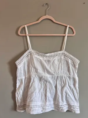 Loft White Lace Tank Top thumbnail 1