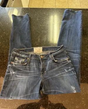 Big Star Nina Jeans Sz 30L Long‎ Dark Denim Distressing Straight Leg Western thumbnail 1