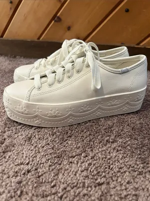 Keds triple up lace platform white sneakers thumbnail 4