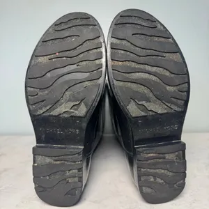 Michael Kors Stockard Gloss Logo Tall Rain Boots Size 7 Black Gold thumbnail 8