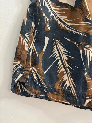 C&C California Tropical Palm Leaf Mini Skirt Medium Paperbag Waist Lyocell Boho thumbnail 6