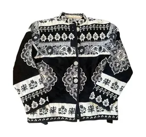 90s Vintage Flashback Tapestry Jacket Black and White P/L thumbnail 1