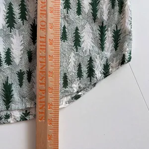 Maeve Anthropologie Blouse Women 4 Green Pine Tree‎ Forest Print Ruffle V-Neck thumbnail 7