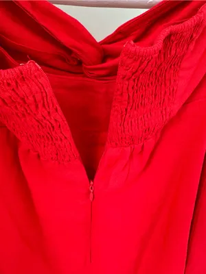 Cotton Candy LA Red Linen Keyhole Dress Size Medium thumbnail 7
