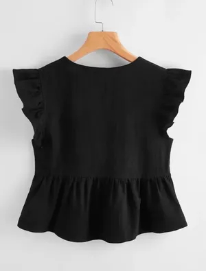 Women Vacation Peplum Butterfly Sleeve thumbnail 2
