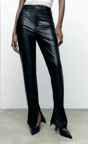ZARA Faux Leather Pants thumbnail 1