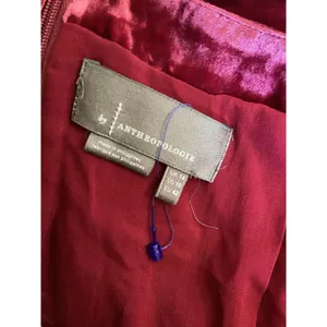 Anthropologie Connie Ruched Velvet Mini Skirt Jewel Tone Deep Red 10 thumbnail 7