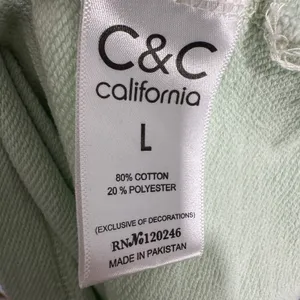 C&C California Sweatshirt‎ Womens Large Mint Green Sunwashed Cropped Seam Detail thumbnail 4