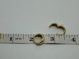 925 Silver in Yellow gold plated hoops Earrings thumbnail 5