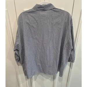 The Great. Blue & White Pinstripe Button Down Shirt Size 1 Oversized Boxy Fit thumbnail 2