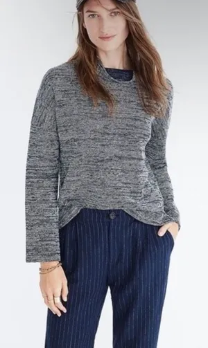 Madewell Knit Blue Cowl Neck Long Sleeve Relaxed Sweater Size Small thumbnail 1