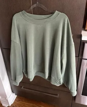 Lululemon Perfectly Oversized Cropped Crew *Softstreme™ Tidewater Teal xxl thumbnail 1